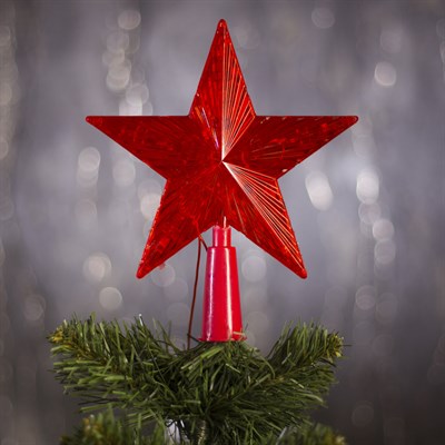 Фигура "Звезда Красная ёлочная" 15х15 см, пластик, 10 LED, 2 м провод, 240V КРАСНЫЙ - фото 2032146