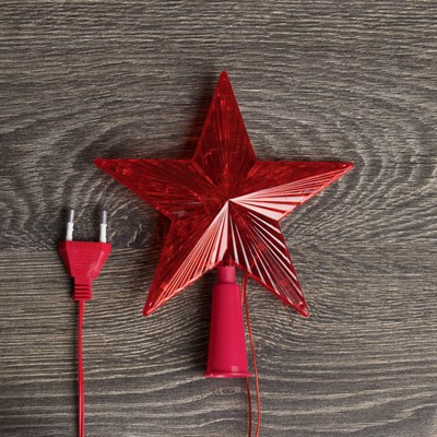 Фигура "Звезда Красная ёлочная" 15х15 см, пластик, 10 LED, 2 м провод, 240V КРАСНЫЙ - фото 2032148