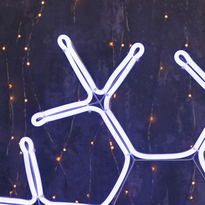 Фигура из неона "Снежинка", 60 см, 5 метров, 600 LED, 220 В, СИНИЙ - фото 2032182