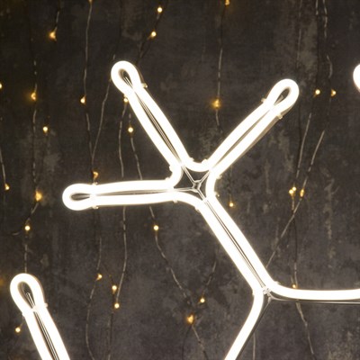 Фигура из неона "Снежинка", 60 см, 5 метров, 600 LED, 220 В, ТЁПЛЫЙ БЕЛЫЙ - фото 2032184