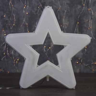 Фигура уличная "Звезда белая", 30х30х4 см, пластик, 220 В, 3 метра провод, фиксинг, Т-БЕЛЫЙ   361242 - фото 2032192