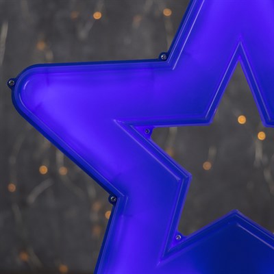 Фигура уличная "Звезда синяя", 30х30х4 см, пластик, 220 В, 3 метра провод, фиксинг, СИНИЙ - фото 2032197