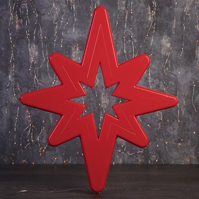 Фигура уличная "Звезда красная", 57х38х4 см, пластик, 220В, 3 метра провод, фиксинг, КРАСНЫЙ   36124 - фото 2032200