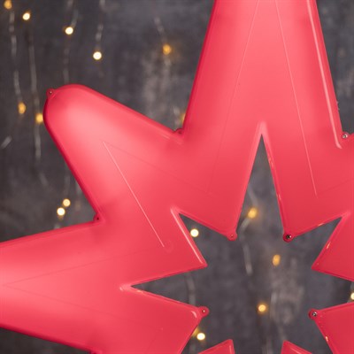 Фигура уличная "Звезда красная", 57х38х4 см, пластик, 220В, 3 метра провод, фиксинг, КРАСНЫЙ   36124 - фото 2032201