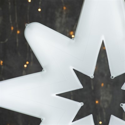 Фигура уличная "Звезда белая", 57х38х4 см, пластик, 220 В, 3 метра провод, фиксинг, БЕЛЫЙ - фото 2032205