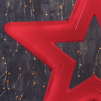 Фигура уличная "Звезда красная", 56х56х4 см, пластик, 220В, 3 метра провод, фиксинг, КРАСНЫЙ   36124 - фото 2032213