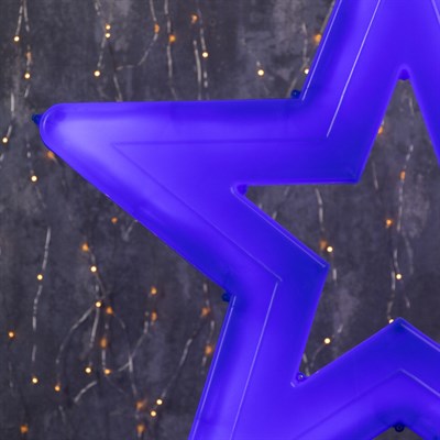 Фигура уличная "Звезда синяя", 56х56х4 см, пластик, 220 В, 3 метра провод, фиксинг, СИНИЙ - фото 2032221