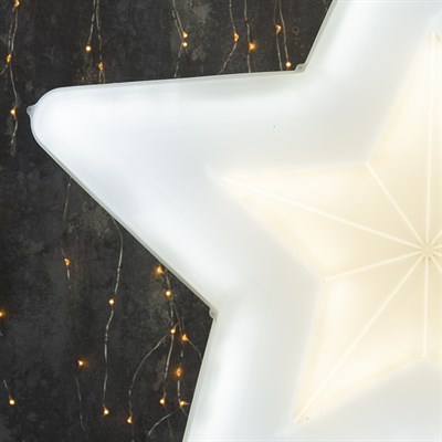 Фигура уличная "Звезда белая", 58х58х4 см, пластик, 220В, 3 м провод, контр. 8р. - фото 2032230