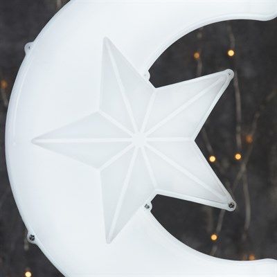 Фигура уличная "Месяц белый", 23х17х5 см, пластик, 220В, 3 метра провод, фиксинг, БЕЛЫЙ - фото 2032260