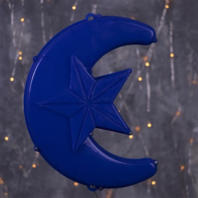 Фигура уличная "Месяц синий", 23х17х5 см, пластик, 220В, 3 метра провод, фиксинг, СИНИЙ - фото 2032267
