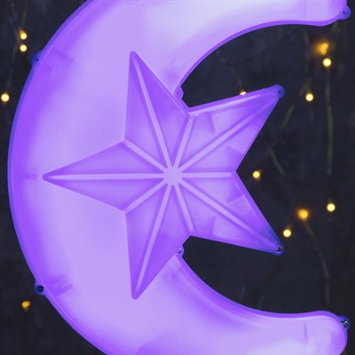 Фигура уличная "Месяц синий", 23х17х5 см, пластик, 220В, 3 метра провод, фиксинг, СИНИЙ - фото 2032268