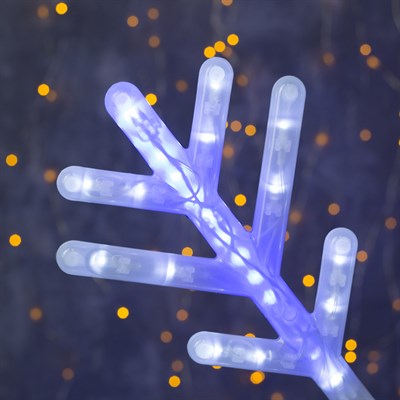 Фигура "Снежинка" d=60 см, пластик, 196 LED, бегущий эффект, 220V, БЕЛО СИНИЙ - фото 2032275