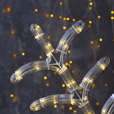 Фигура дюралайт "Снежинка" 80х80 см, 240/40 LED, мерцание, 220V, ТЕПЛЫЙ-БЕЛЫЙ - фото 2032282