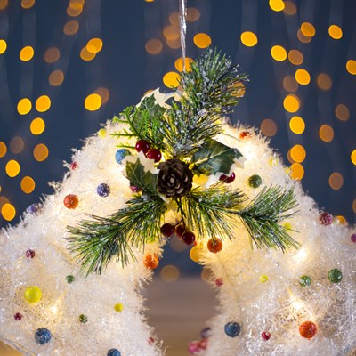 Фигура новогодняя "Колокольчики с шариками", 20 LED, 42 х 27 см, от батареек (не в компл) - фото 2032310