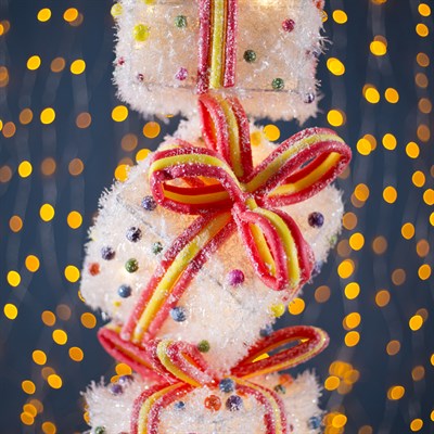 Фигура новогодняя "Подарки с шариками", 35 LED, 23 х 23 х 86 см, от батареек (не в компл) - фото 2032335