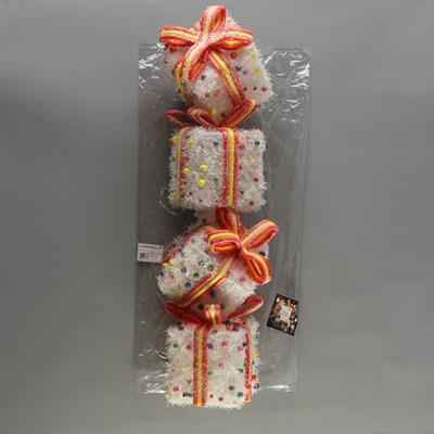 Фигура новогодняя "Подарки с шариками", 35 LED, 23 х 23 х 86 см, от батареек (не в компл) - фото 2032337