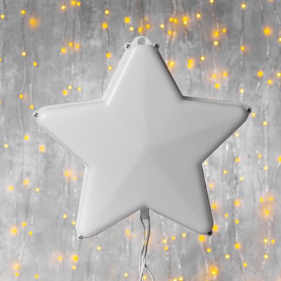 Фигура "Звезда белая ёлочная", 20Х20 см, пластик, 3 метра провод, 8 режимов, RGB - фото 2032347