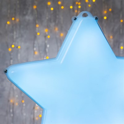 Фигура "Звезда белая ёлочная", 20Х20 см, пластик, 3 метра провод, 8 режимов, RGB - фото 2032348