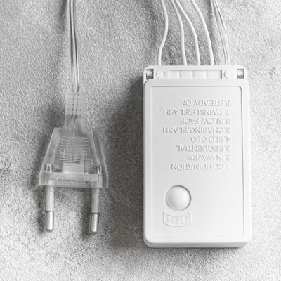 Фигура "Звезда белая ёлочная", 20Х20 см, пластик, 3 метра провод, 8 режимов, RGB - фото 2032350