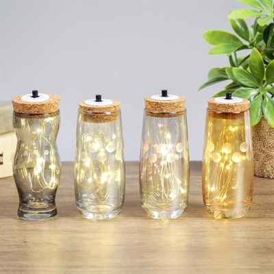 Светильник настольный "Светлячки" LED ( батарейки CR2032 2 шт.) МИКС 5х5х12 см - фото 2032361