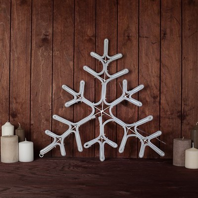 Фигура неоновая "Снежинка" 51 см, 480 LED, 12V,  контроллер 8 режимов СИНЕ-БЕЛЫЙ - фото 2032389