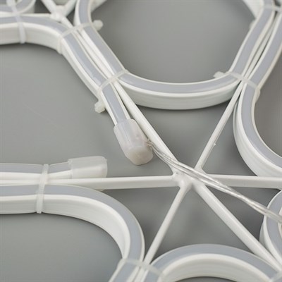 Фигура неоновая "Снежинка" 51 см, 480 LED, 12V,  контроллер 8 режимов СИНЕ-БЕЛЫЙ - фото 2032391