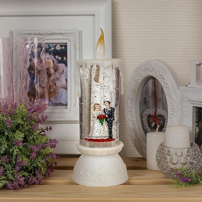 Фигура световая свадебная свеча "Любовь", 26х10х10 см,, от бат. 2*ААА(не в компл.), RGB - фото 2032402