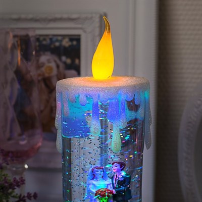 Фигура световая свадебная свеча "Любовь", 26х10х10 см,, от бат. 2*ААА(не в компл.), RGB - фото 2032403