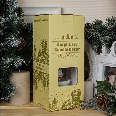 Фигура световая свадебная свеча "Любовь", 26х10х10 см,, от бат. 2*ААА(не в компл.), RGB - фото 2032406