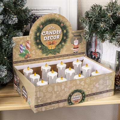 Фигура световая "Свеча в чашке", 12 свечей, 8х7х6 см, от батареек 3 шт AG13, RGB - фото 2032416