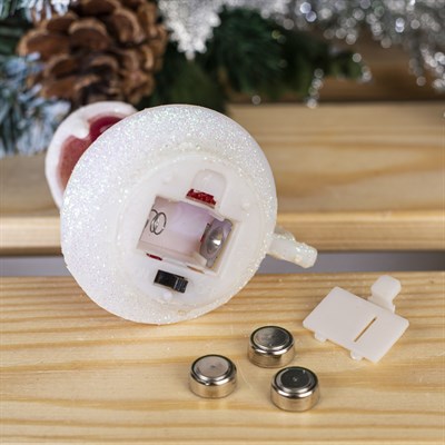 Фигура световая "Свеча в чашке с рисунком", 12 свечей, 8х7х6 см, от батареек 3 шт AG13, RGB   435731 - фото 2032425