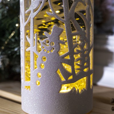 Фигура световая свеча "Снеговик в лесу", 19х10х10 см, 3*АА(не в компл.), Т-БЕЛЫЙ - фото 2032430