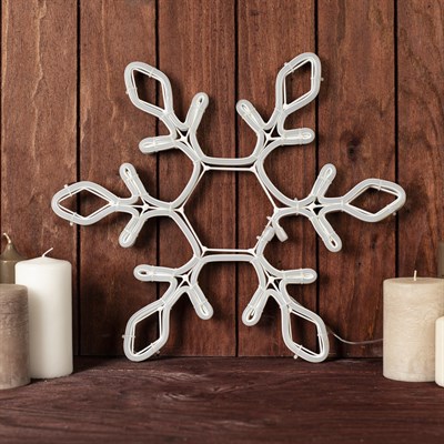 Фигура неоновая "Снежинка" 37 см, 288 LED, 12V,  контроллер 8 режимов БЕЛЫЙ-Т/БЕЛЫЙ - фото 2032434