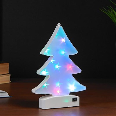 Ночник "Елочка" LED RGB батарейки 3хAAА 16,5х3,5х24 см. - фото 2032458