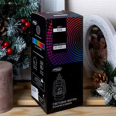 Световая фигура "Фонарик и мишка", 220V 1 LED - фото 2032475