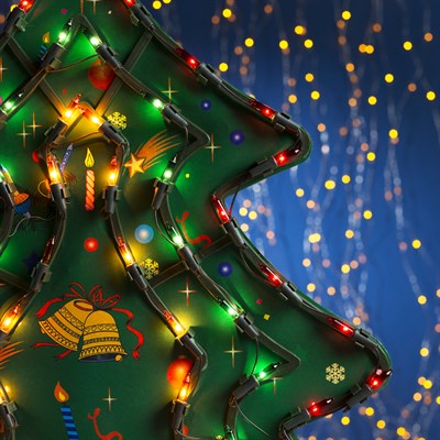 Фигура бум. "Елка кудрявая" 65х43 см, Лампы 80, 220V МУЛЬТИ - фото 2032490