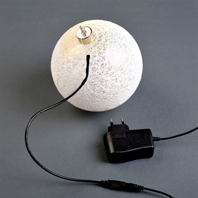 Фигура "Шар плетеный" 15 см, 50 LED-12V, нить белая, адаптер в комплекте, ТЕПЛЫЙ БЕЛЫЙ 3612 - фото 2032497