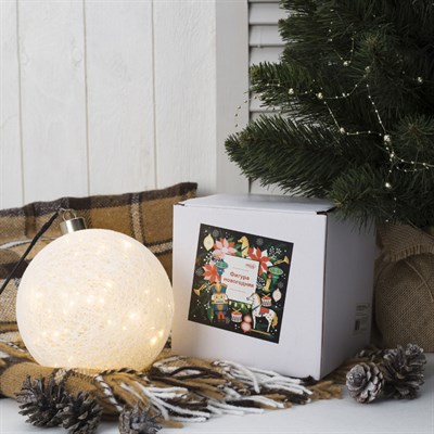 Фигура "Шар плетеный" 15 см, 50 LED-12V, нить белая, адаптер в комплекте, ТЕПЛЫЙ БЕЛЫЙ 3612 - фото 2032503