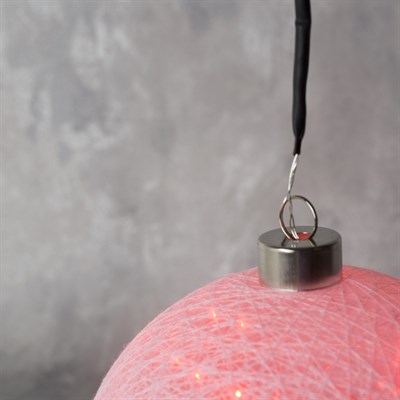 Фигура "Шар плетеный" 15 см, 50 LED, 12V, нить белая, адаптер в комплекте, КРАСНЫЙ - фото 2032526