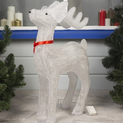 Фигура акрил. "Олень" 46х22х70 см, V220, 100 LED, контроллер 8 режимов, БЕЛЫЙ - фото 2032541