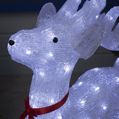 Фигура акрил. "Олень" 46х22х70 см, V220, 100 LED, контроллер 8 режимов, БЕЛЫЙ - фото 2032542