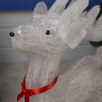 Фигура акрил. "Олень" 46х22х70 см, V220, 100 LED, контроллер 8 режимов, БЕЛЫЙ - фото 2032543