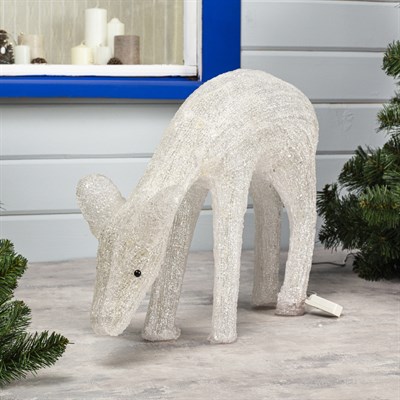 Фигура акрил. "Олень" 49х22х70 см, 220V, 100 LED, контроллер 8 режимов, БЕЛЫЙ - фото 2032556