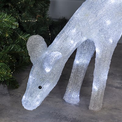 Фигура акрил. "Олень" 49х22х70 см, 220V, 100 LED, контроллер 8 режимов, БЕЛЫЙ - фото 2032557