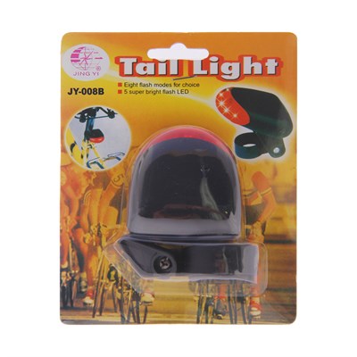 Фонарь велосипедный задний JY-008B, 5 диодов, 3 функции - фото 2033102