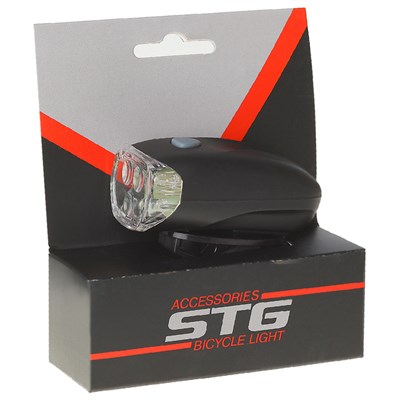 Фонарь велосипедный передний STG JY-566, 3 светодиода, 3 функции - фото 2033160