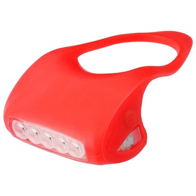 Фонарь велосипедный передний STG BC-RL8010, 5 диодов, силиконовый, цвет красный - фото 2033163