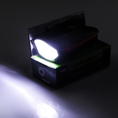 Фонарь велосипедный, 2 Вт, 1200 mAh, с гудком, 10х5х5 - фото 2033198