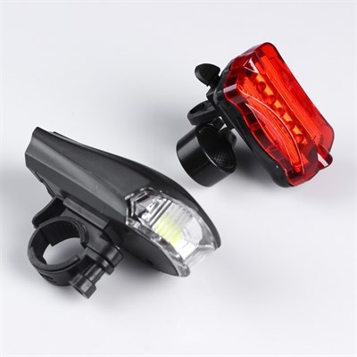 Фонарь велосипедный с креплением, 7 режимов, 5 LED, 5 В, 3 ААА, 13х20 см - фото 2033214