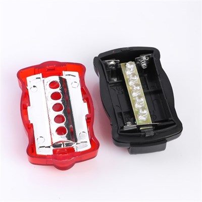 Фонарь велосипедный с креплением, 7 режимов, 5 LED, 5 В, 3 ААА, 13х20 см - фото 2033221